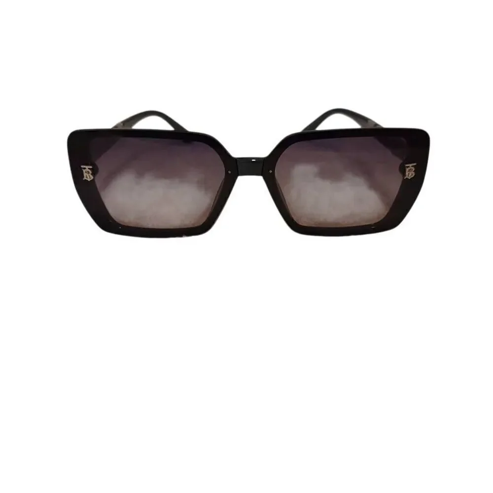 Fashion Checkered Pattern Black Frame Sunglasses